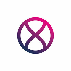 circle letter x logo design
