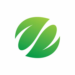 circle green nature leaf logo design