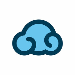 blue cartoon cloud logo design