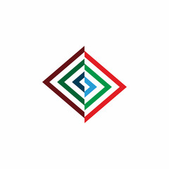 diamond color line logo design