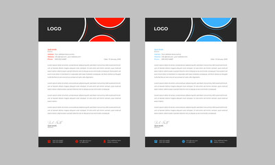 Modern, creative, business, corporate, simple letterhead design vector template. A4 size