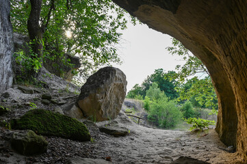 view from an ancient cave where hermits used to live
