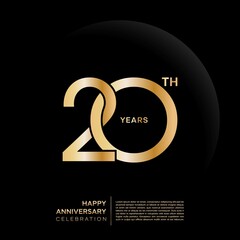 20th year anniversary design template. vector template illustration - obrazy, fototapety, plakaty