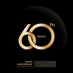 60th year anniversary design template. vector template illustration - obrazy, fototapety, plakaty