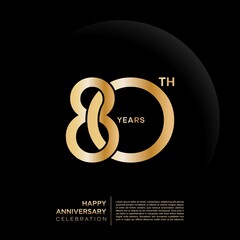 Fototapeta premium 80th year anniversary design template. vector template illustration