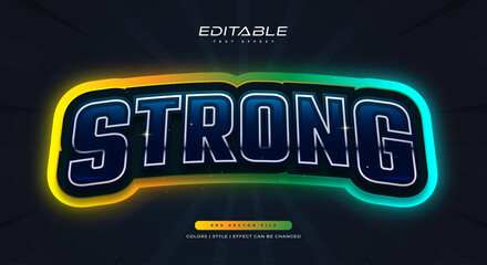 Colorful Game Text Style with Neon Effect. Editable E-sport Text Style
