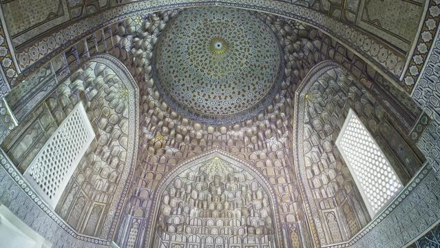 Memorial complex Shakhi-Zinda, amazing asian architecture, Samarkand, Uzbekistan
