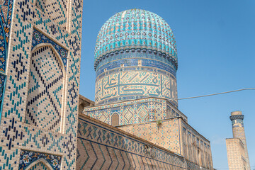 Memorial complex Shakhi-Zinda, amazing asian architecture, Samarkand, Uzbekistan