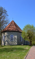 Historical Church in Spring in the Village Dorfmark, Lower Saxony