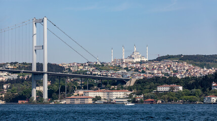 Fototapeta na wymiar Bosphorus bridge city