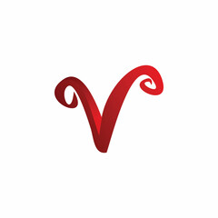 red letter v logo design