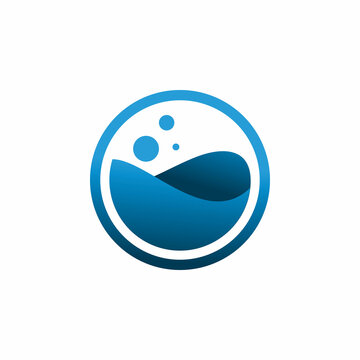 circle water bubble wave logo design