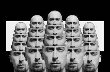 Surrealistic portrait of a man. Digital collage