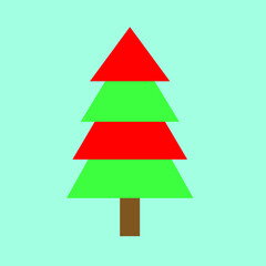 abstract Christmas tree on blue background