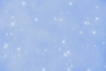 Snowfall in the winter background.  Blue and white background of snowflakes illustration background. 