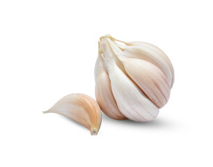 Garlic  isolated on white background.
