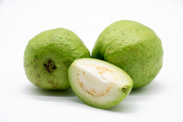 Fresh Guava fruit isolated on the white background..