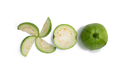 Guava fruit isolated on the white background