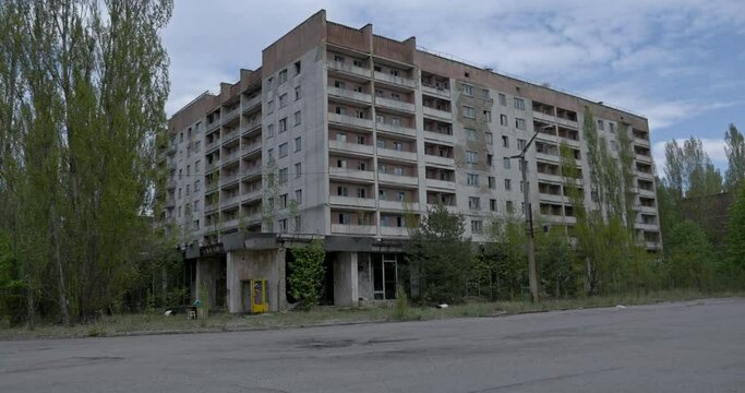 Old abandoned apartment block in Pripyat