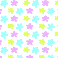 seamless pattern with colorful flowers on white background
