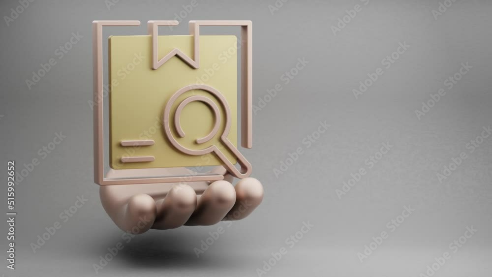 Poster beautiful abstract illustrations golden hand holding delivery timer symbol icon on a grey background