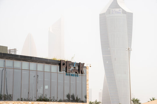 A Peak Fitness In The Middle East With A Hirise Building In The Background