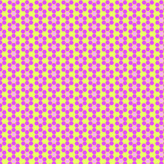 seamless pattern with pink flowers on yellow background