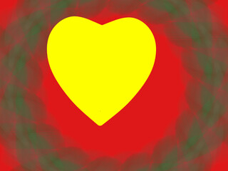 yellow heart from the sun and universe abstract background,vcector