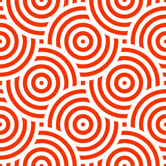 Materiał do szycia White rings seamless pattern with orange background.