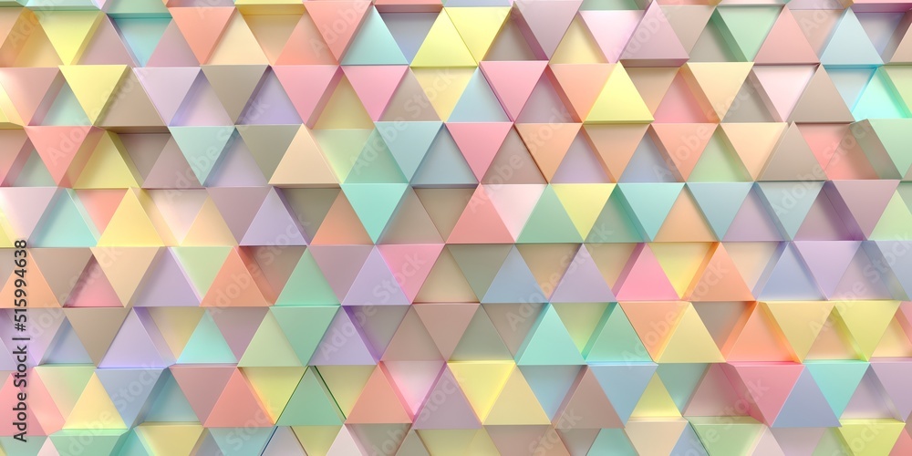 Poster the texture of the volumetric multi-colored triangles. for smartphone. 3d render