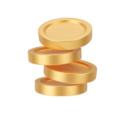 Creative concept payment and money coin stack 3d illustration and scene generator