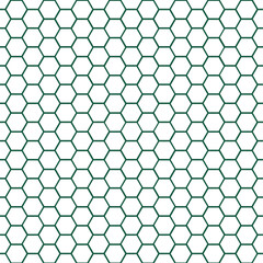 White tiny honeycomb seamless pattern with green background.