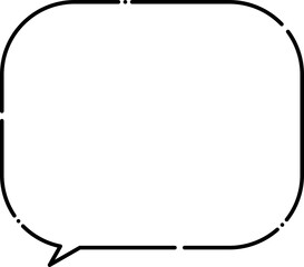 吹き出し　四角形　長方形　手描き　モノクロ　シンプル　線画