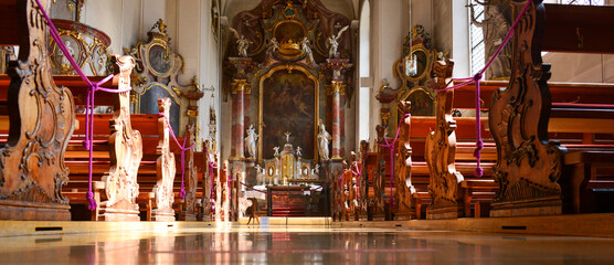 Innenansicht Klosterkirche Inzigkofen im Landkreis Sigmaringen, Baden-Württemberg
