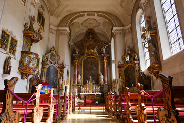 Innenansicht Klosterkirche Inzigkofen im Landkreis Sigmaringen, Baden-Württemberg