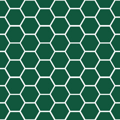 Seamless pattern with green and white honeycomb.