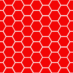 Seamless pattern with red and white honeycomb