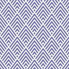 Papier Peint photo Lavable Pantone 2022 very peri Very peri color lines rhombuses seamless pattern.
