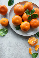 Fresh citrus fruits tangerines, oranges