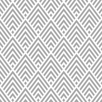 Grey lines rhombuses seamless pattern with white background.