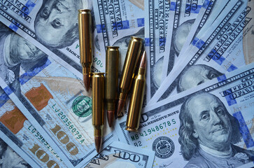 USA Dollars background and ammo