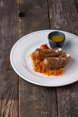 Grilled pork sausages