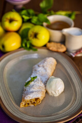 Strudel with apples and walnuts