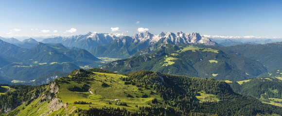 Summer in the Pinzgauer Saalachtal, view of the Loferer Steinberge, Unken, Pinzgau, Salzburger Land, Austria, Europe