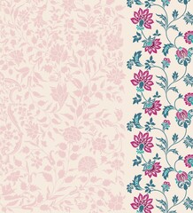 Fototapeta premium wedding card design, traditional paisley floral pattern , royal India 
