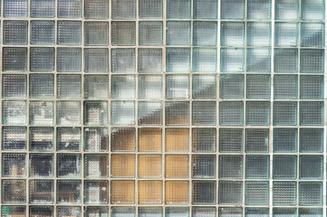 facade of the building made of glass blocks