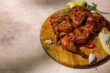 Chicken tabaka in grilled paprika marinade