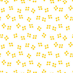 Yellow dots seamless pattern with white background.