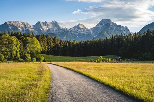 Idyllic summer landscape in the evening light in the beautiful Salzburger Land,Lofer, Pinzgau, Salzburger Land, Austria, Europe