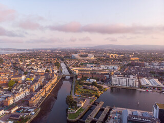 Fototapeta na wymiar Aerial view of Dublin